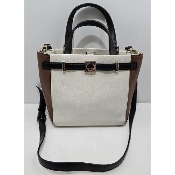 Kate Spade Houston Street Leo Pebble Leather Satchel Bag Color Block - Picture 1 of 13